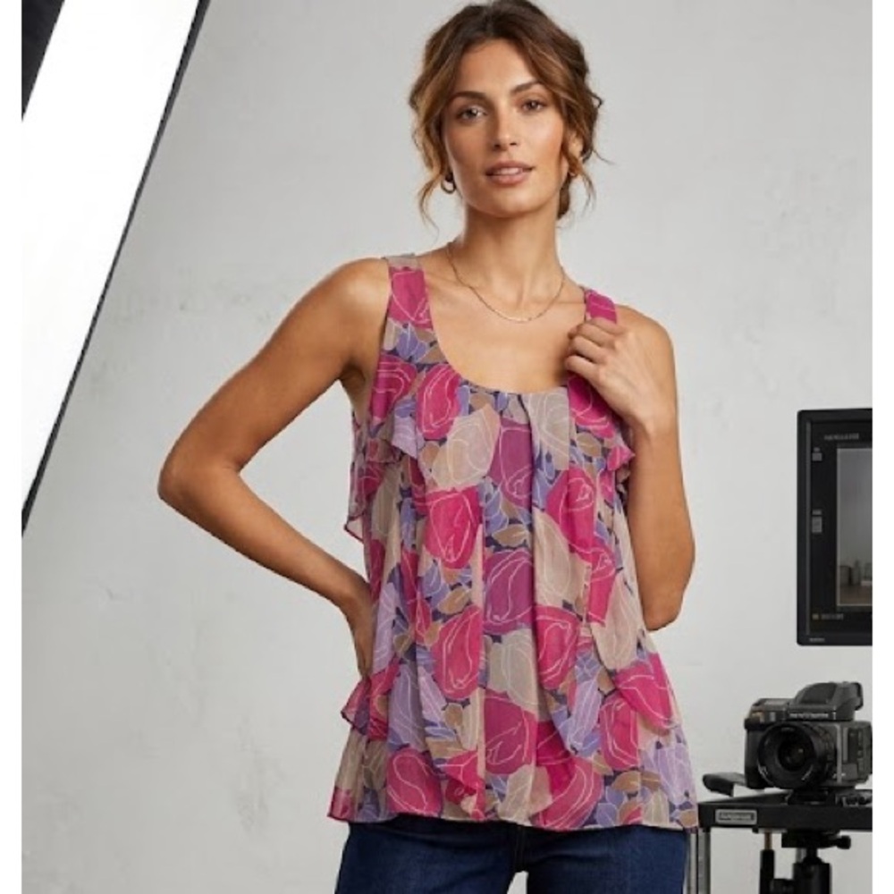 Diane Von Furstenberg Silk Floral Tank
